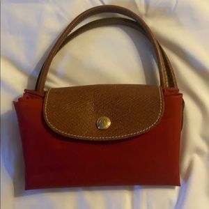Long champ small red bag